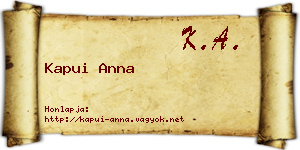 Kapui Anna névjegykártya