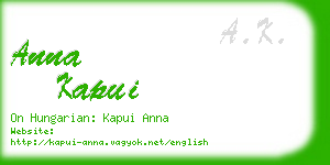 anna kapui business card